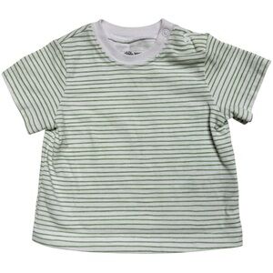 Little Me Green and White Striped T-Shirt